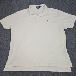 Polo Ralph‎ Lauren Polo Shirt XL White Heavy Distress Grunge Workwear Patina